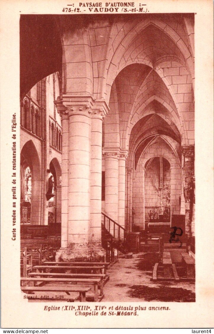 6-5-2024 (4 Z 16) Sepia - VERY  OLD - Eglise De Vaudoy - Kerken En Kathedralen