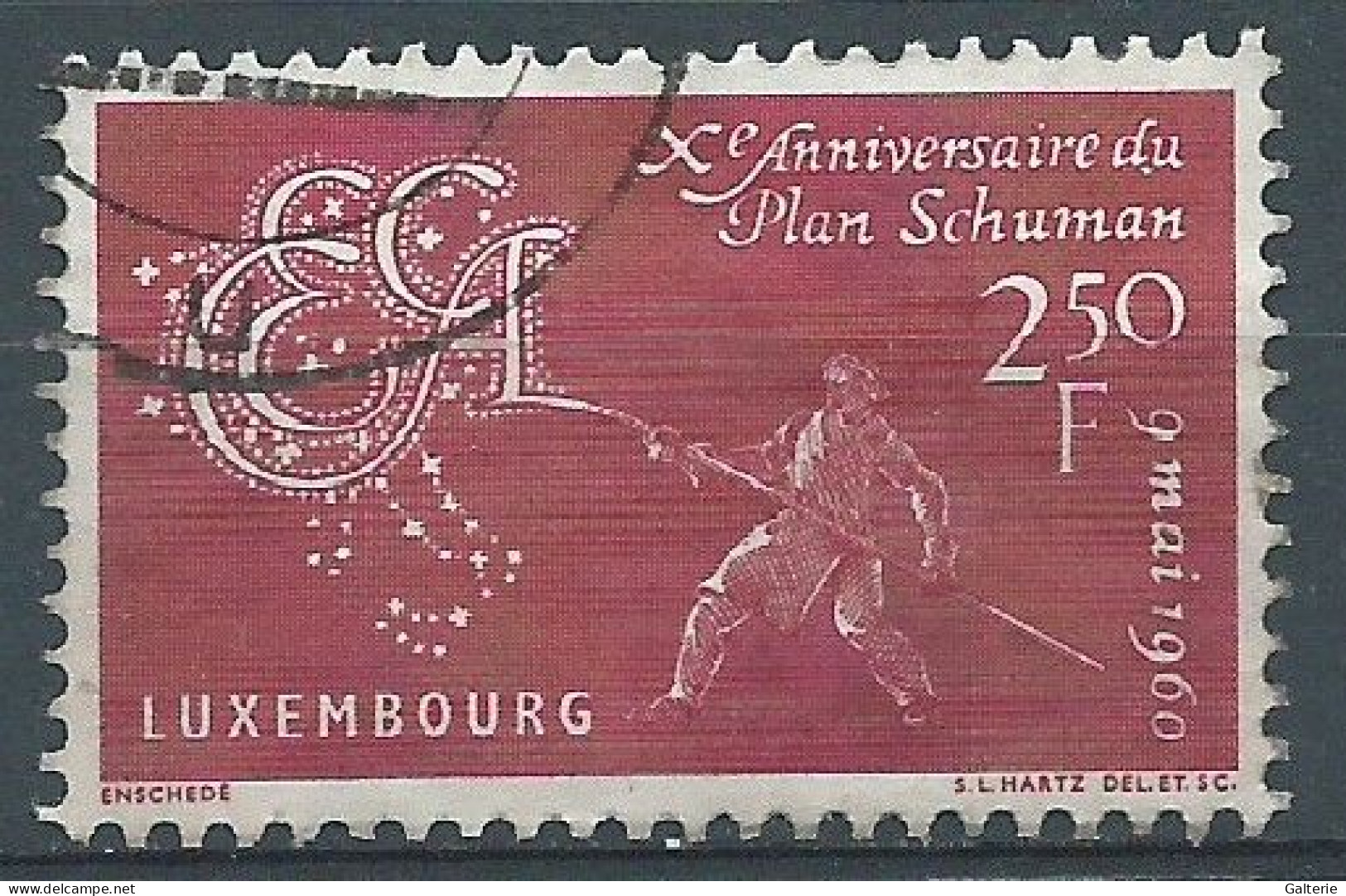 LUXEMBOURG - Obl - 1960 - YT N°578-10e Anniv Du Plan Schuman - Usados