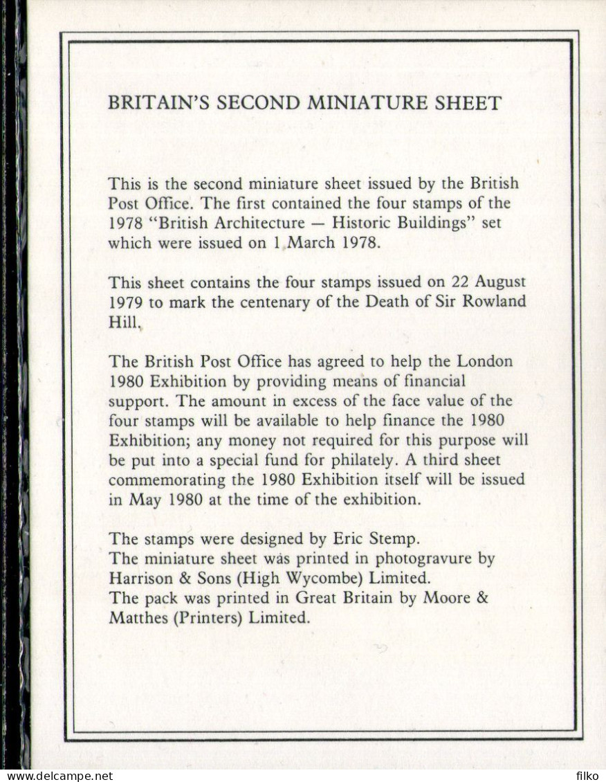 Great Britain,1979,Mini Sheet MS1099,MNH * *,as Scan - Blokken & Velletjes
