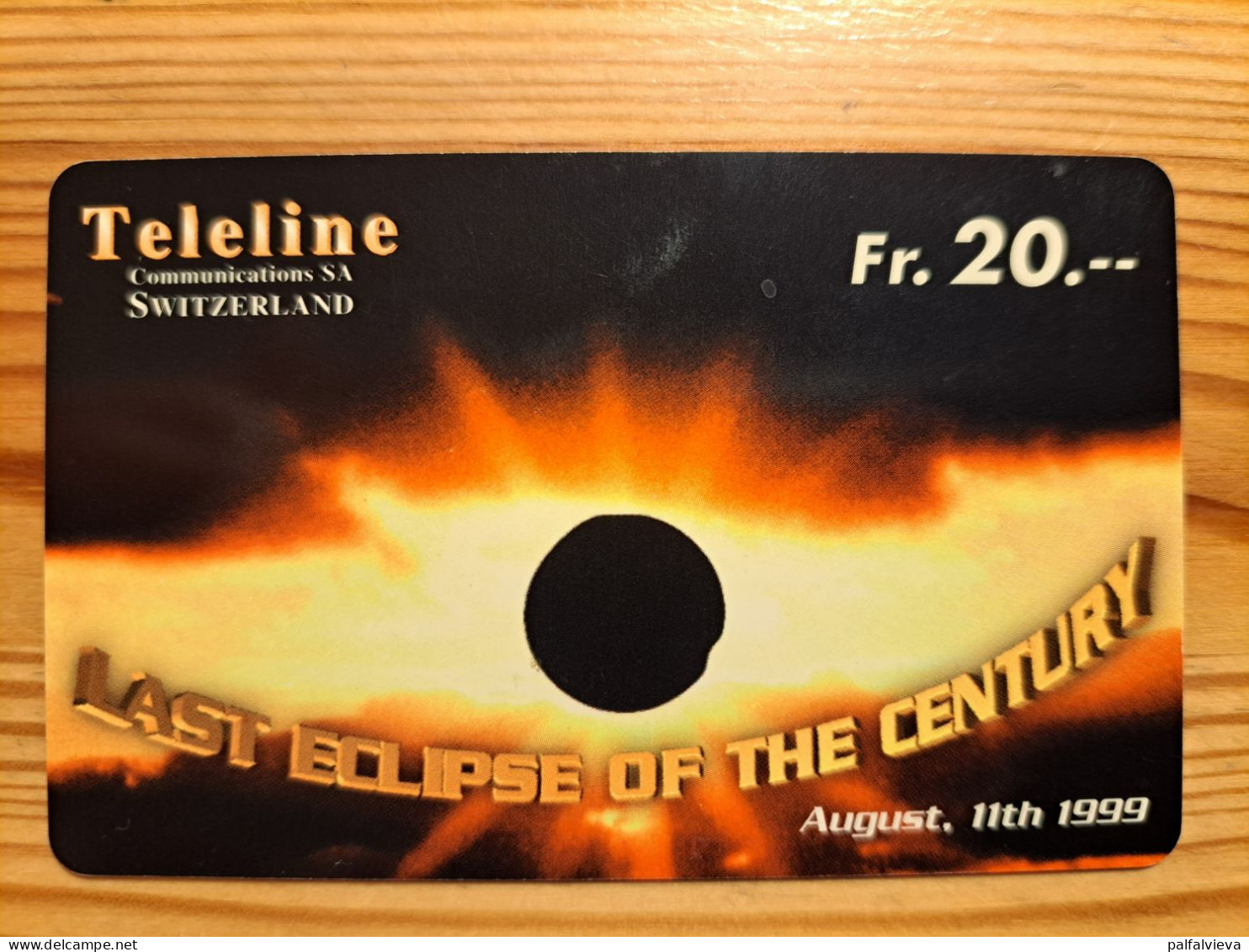 Prepaid Phonecard Switzerland, Teleline - Solar Eclipse - Switzerland