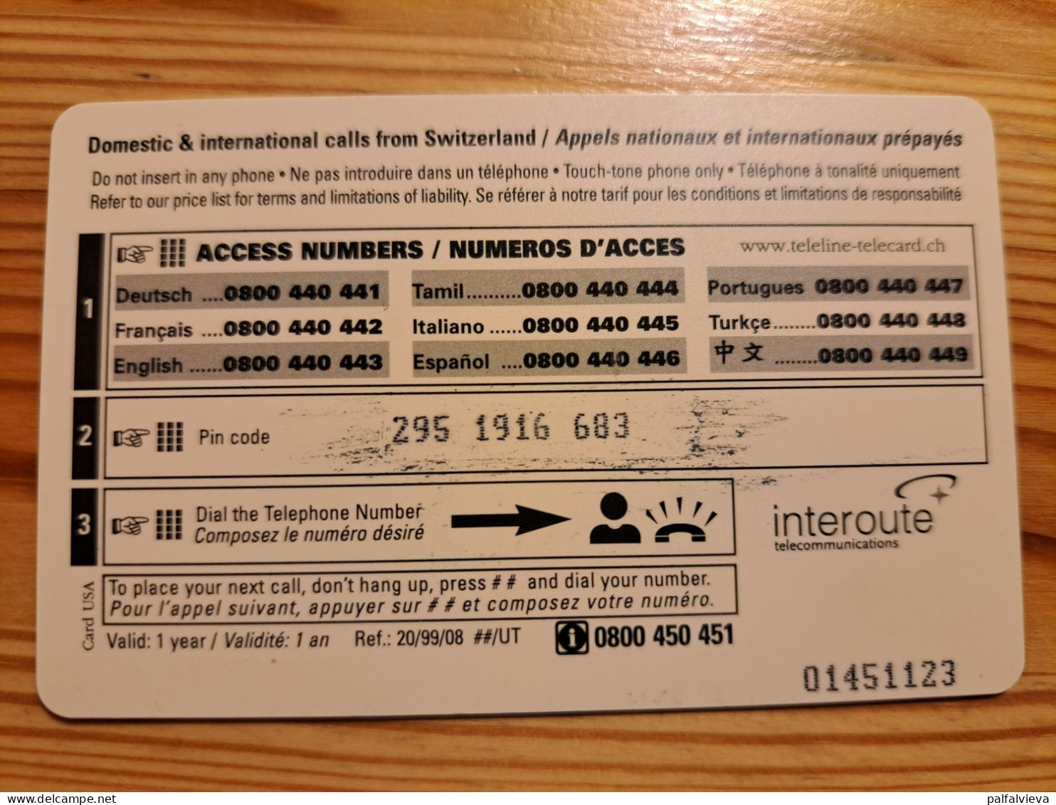 Prepaid Phonecard Switzerland, Teleline - Solar Eclipse - Schweiz