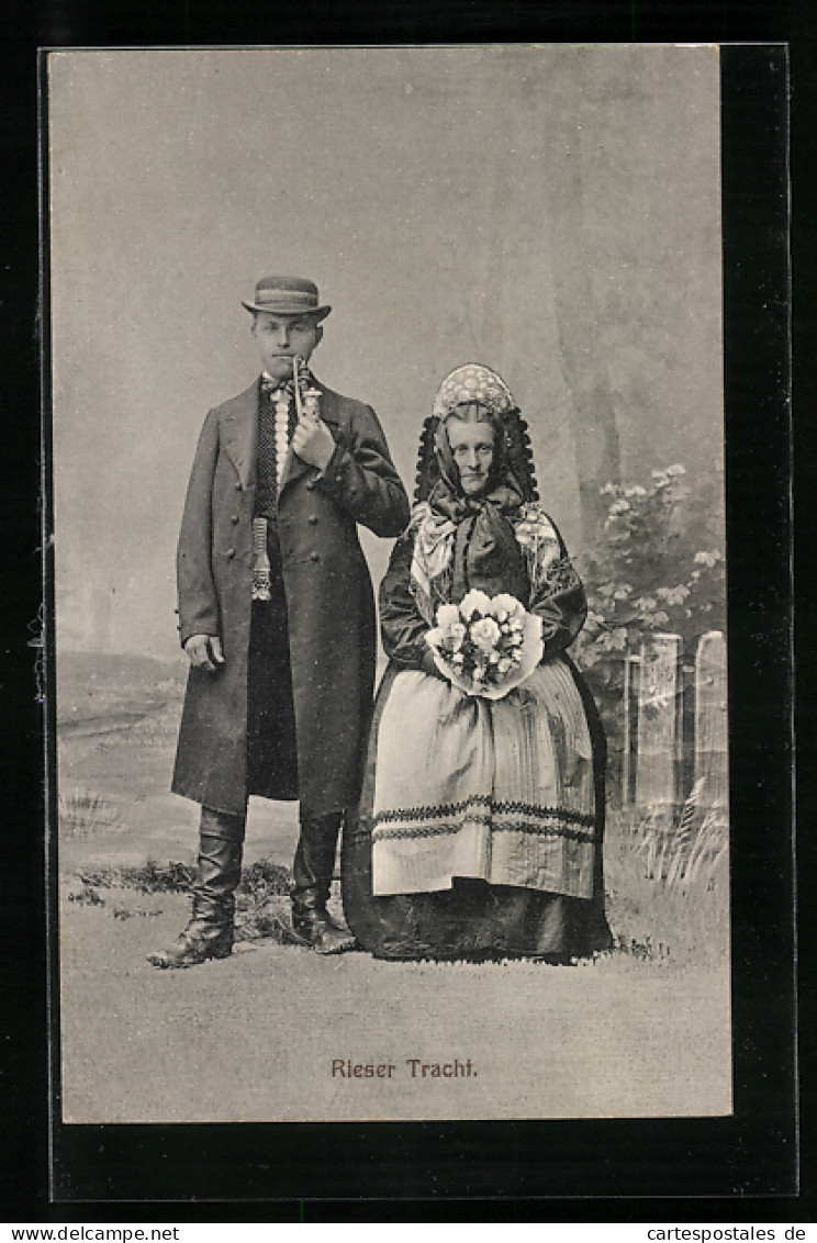 AK Mann Und Frau In Rieser Tracht  - Kostums