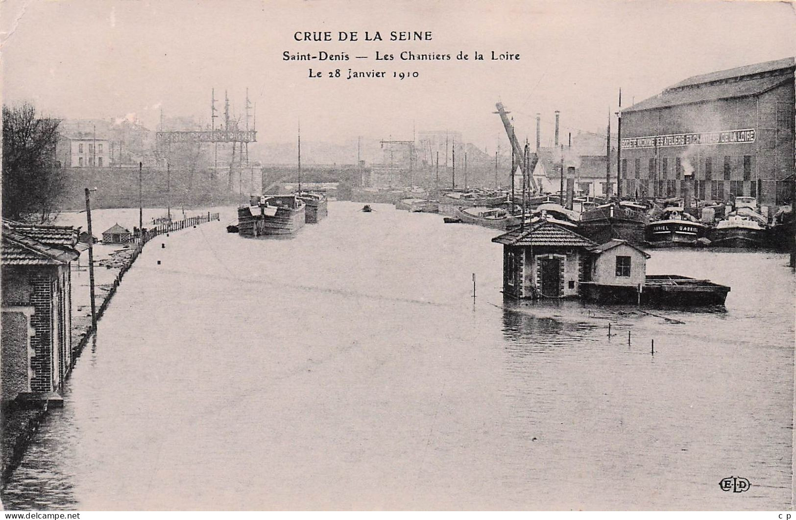 Saint Denis  -  Les Chantiers De La Loire - Inondations De Janvier 1910 - CPA °J - Saint Denis