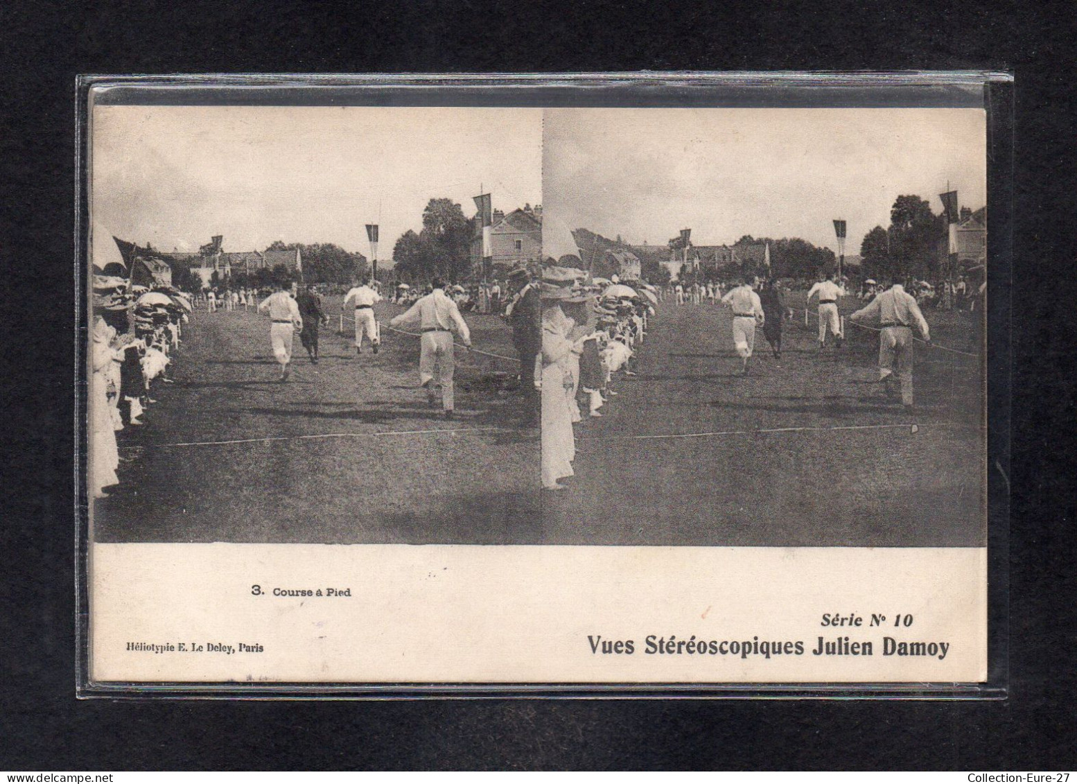 (06/05/24) THEME SPORTS-CPA CARTE STEREOSCOPIQUE - COURSE A PIED - Cartoline Stereoscopiche