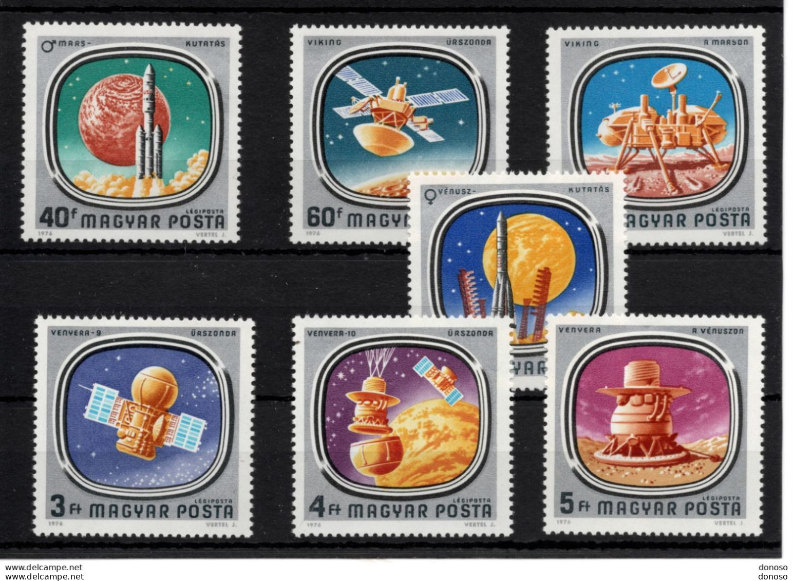 HONGRIE 1976 Espace, Vilking, Venera, Vénus Yvert PA 384-390, Michel 3148-3154 NEUF** MNH Cote 5 Euros - Unused Stamps