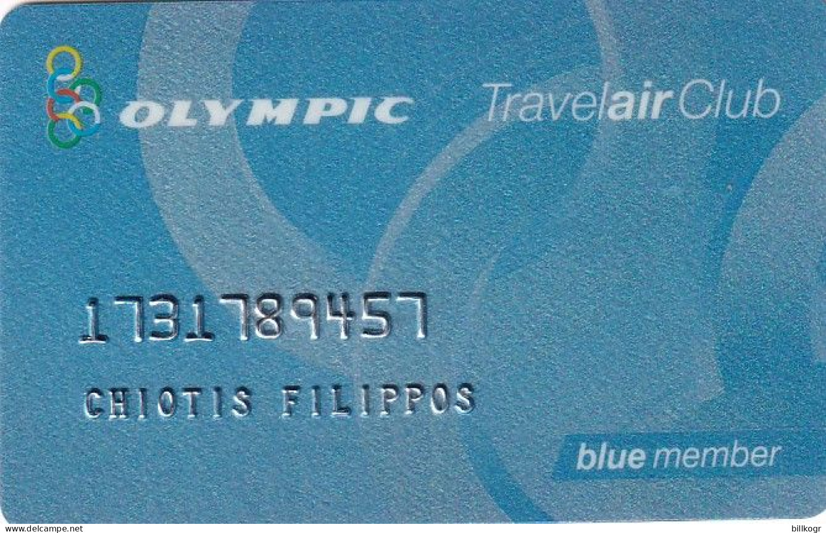 GREECE - Olympic Airways, Magnetic Member Card, Used - Flugzeuge