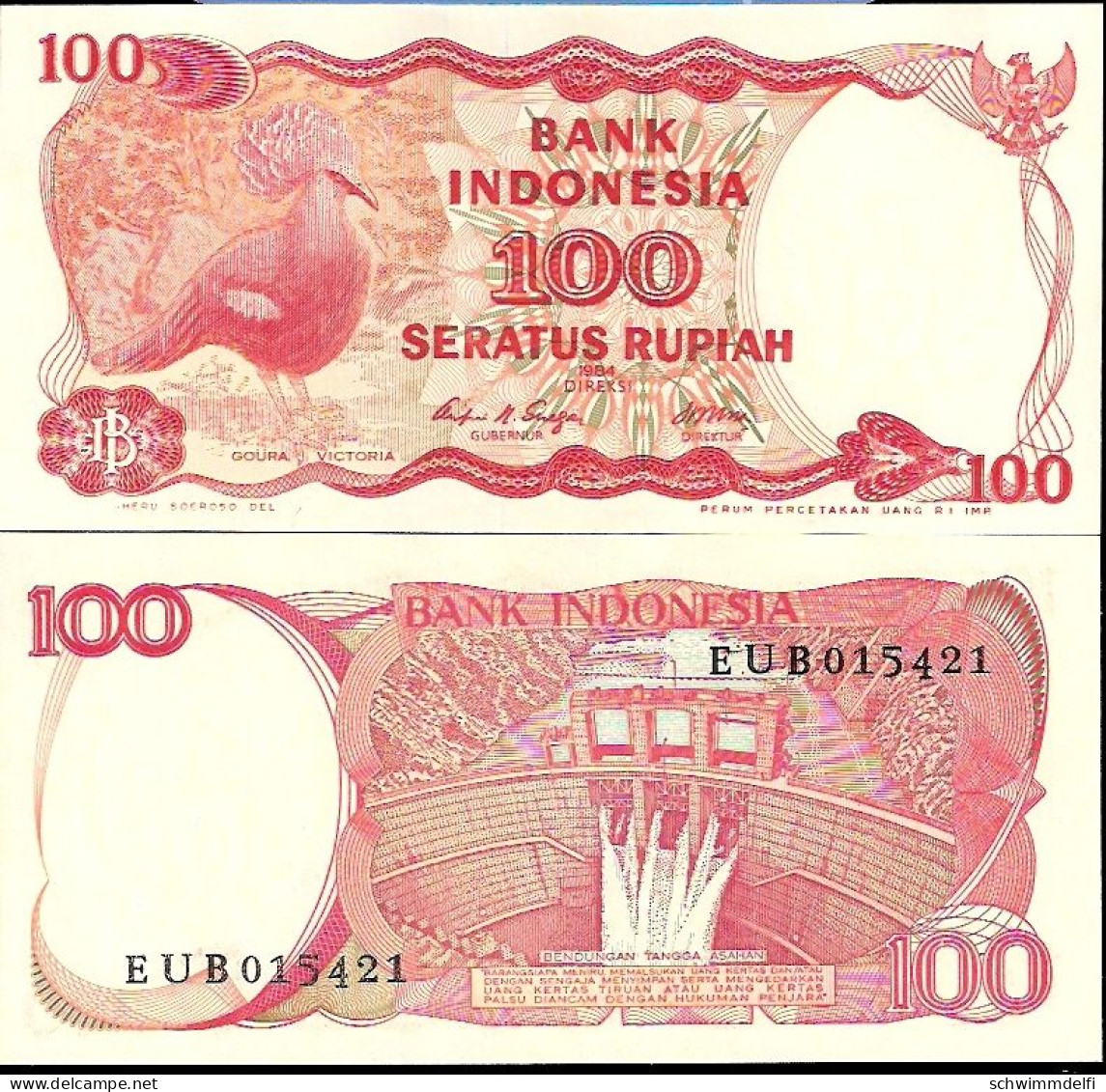 INDONESIEN - INDONESIA - 100 (SERATUS) RUPIAH 1984 - SIN CIRCULAR - UNZ. - UNC. - Indonesien
