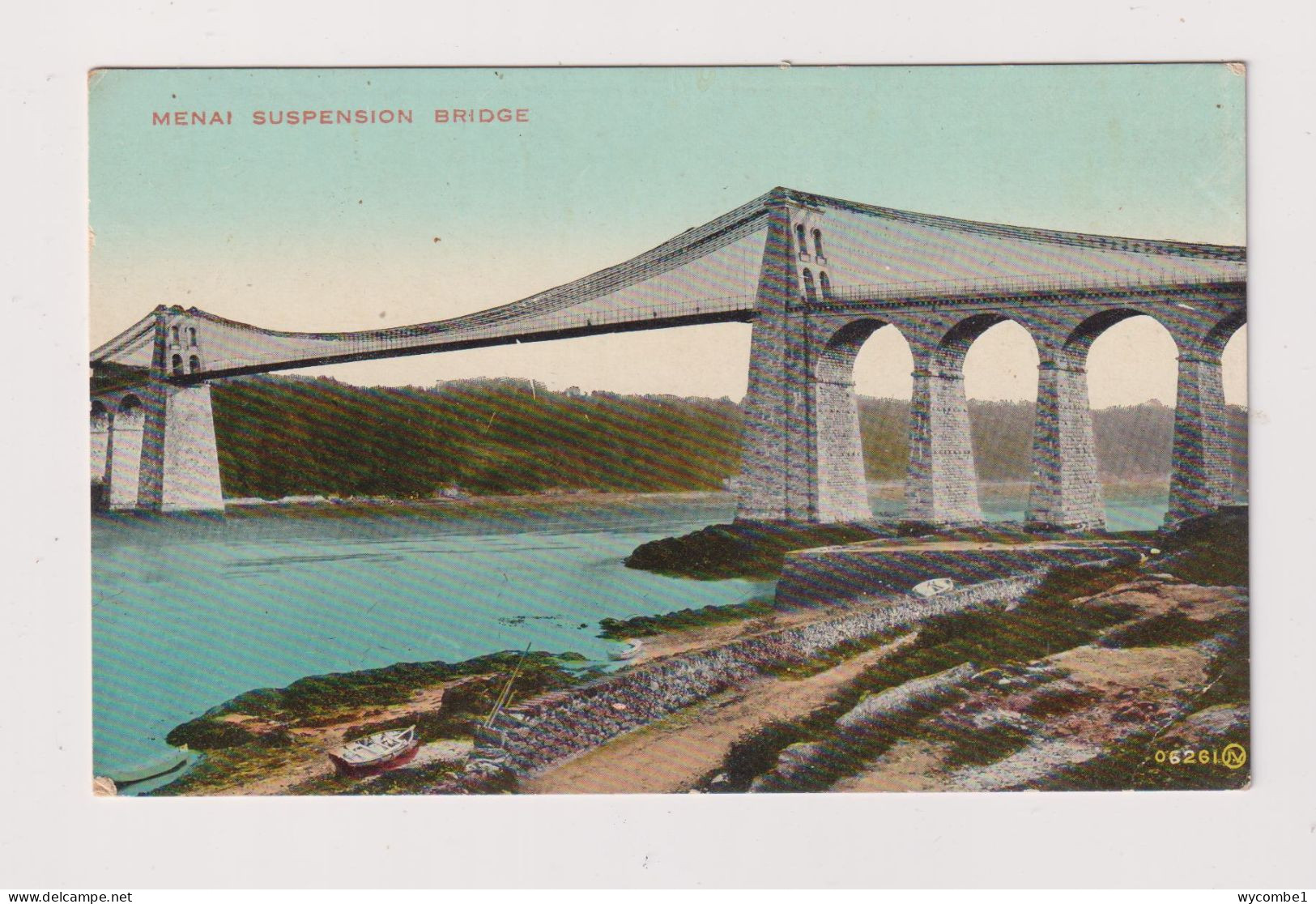 WALES - Menai Suspension Bridge Unused Vintage Postcard - Anglesey