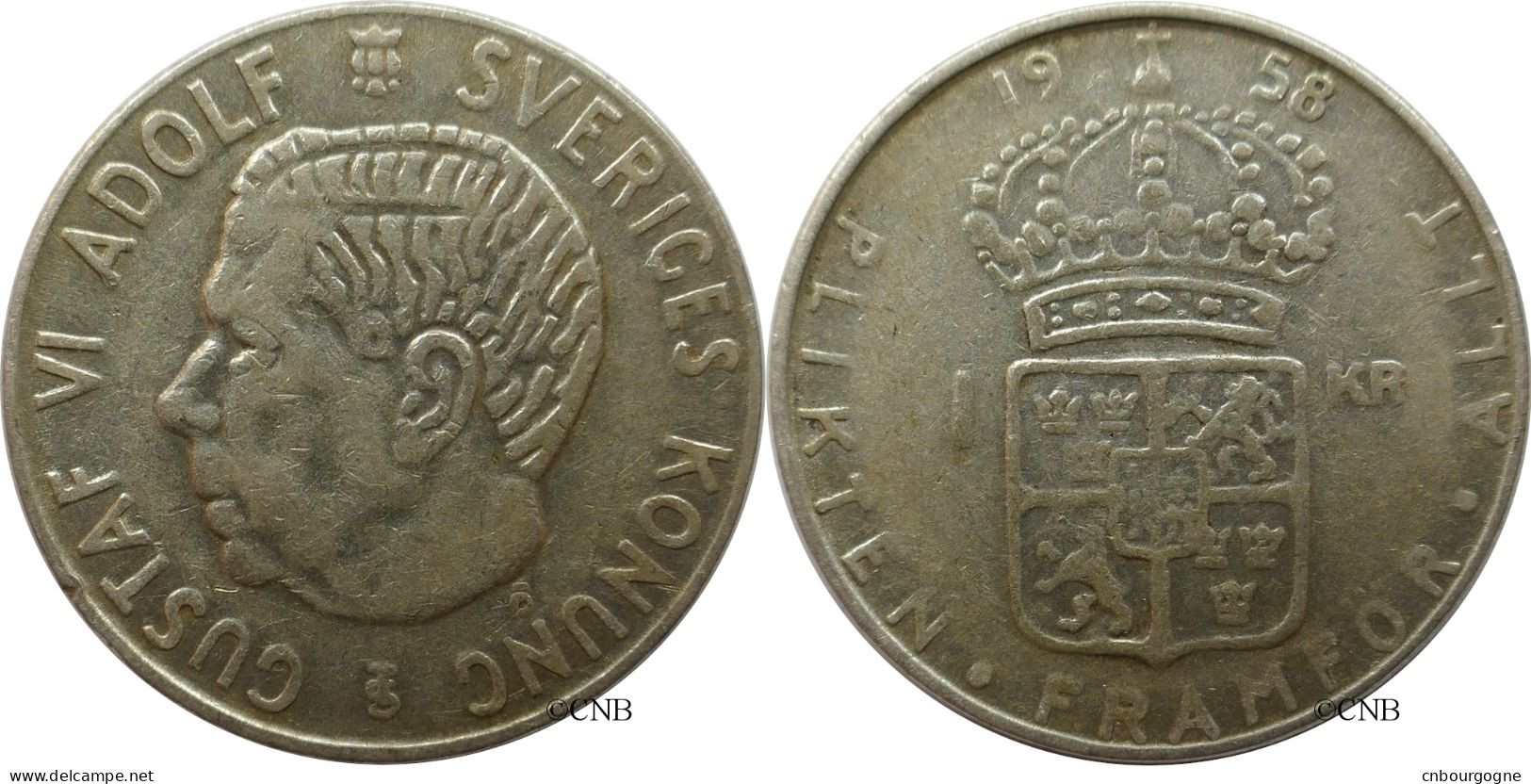 Suède - Royaume - Gustave VI Adolphe - 1 Krona 1958 TS - TB+/VF35 - Mon5003 - Schweden