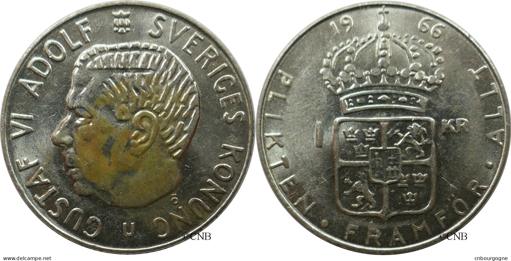 Suède - Royaume - Gustave VI Adolphe - 1 Krona 1966 U - SUP/AU58 - Mon5005 - Schweden