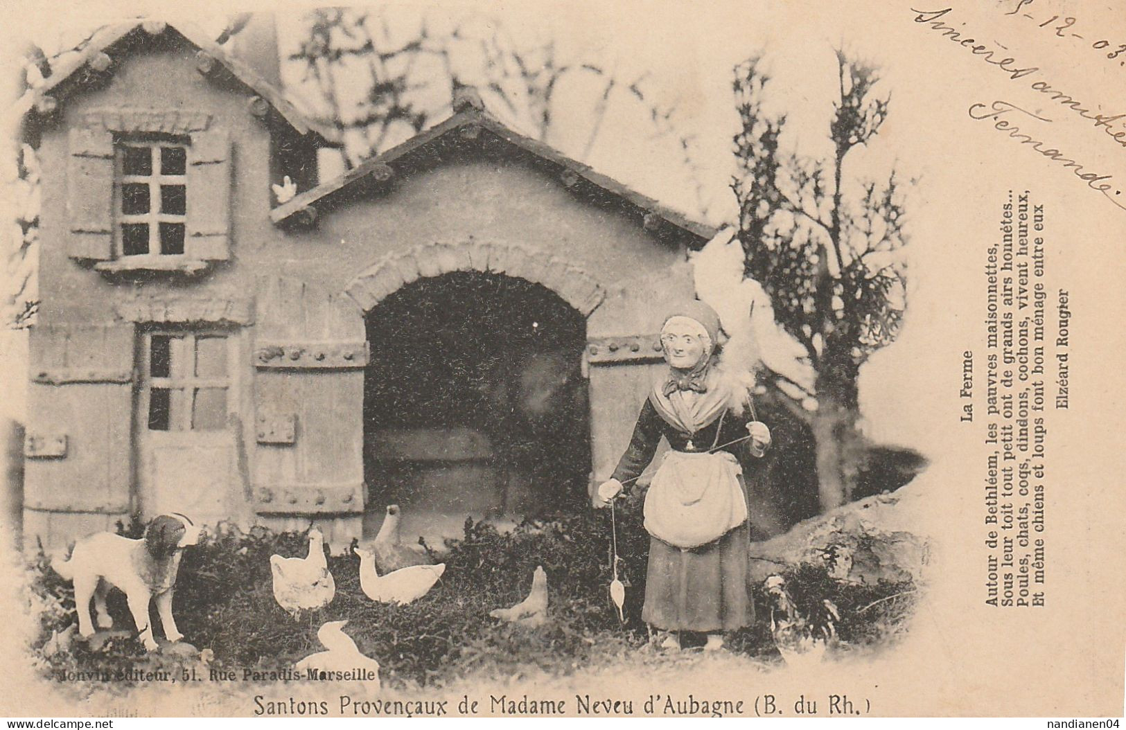 CPA - 13 - Aubagne - Santons Provençaux De Madame Neveu- Poême Elzéard Rougier- - Aubagne