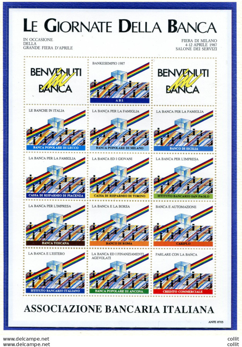 Foglietto Ricordo Associazione Bancaria Italiana 1987 - Sonstige & Ohne Zuordnung
