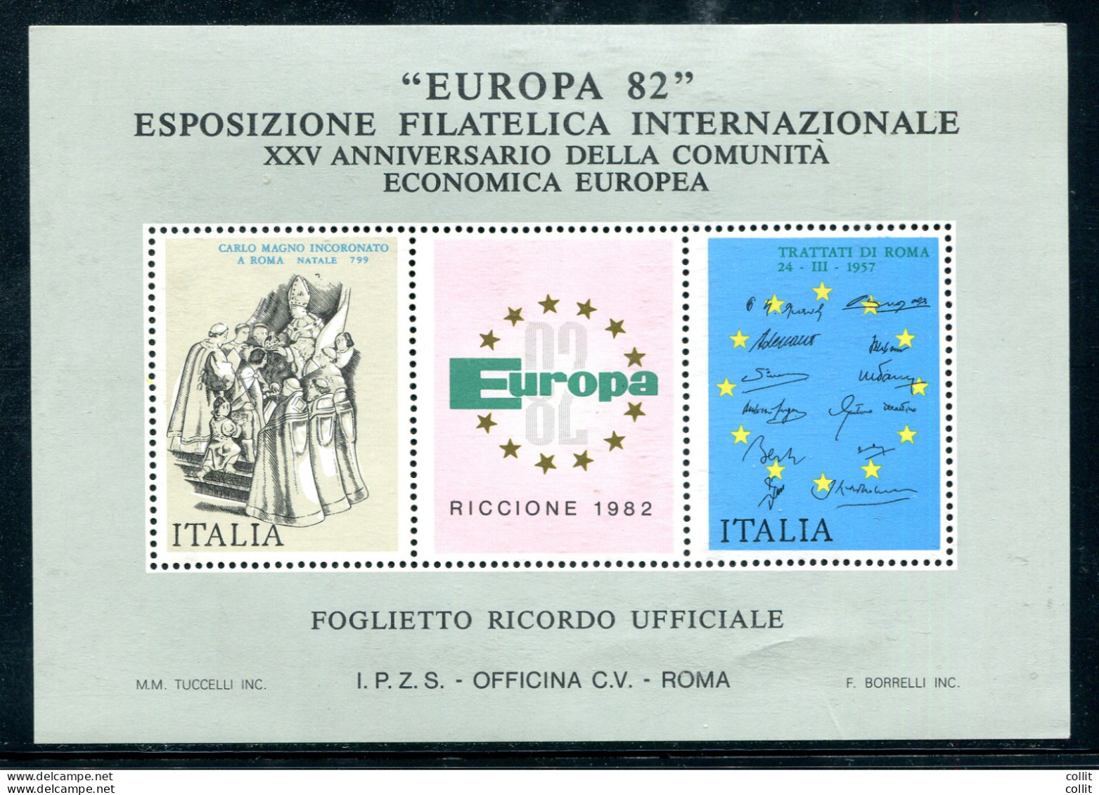 Foglietto Ricordo Riproduzione Emissione Europa 1982 - Altri & Non Classificati