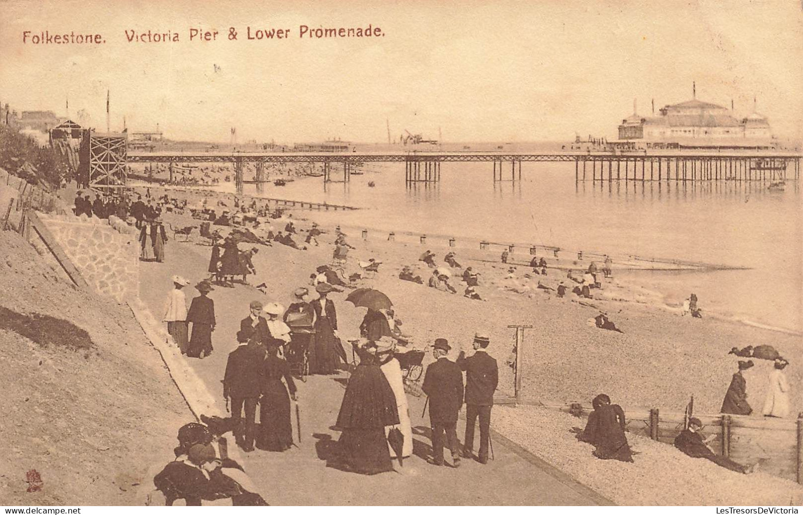 ROYAUME-UNI - Angleterre - Folkestone - Victoria Pier & Lower Promenade - Animé - Carte Postale Ancienne - Folkestone