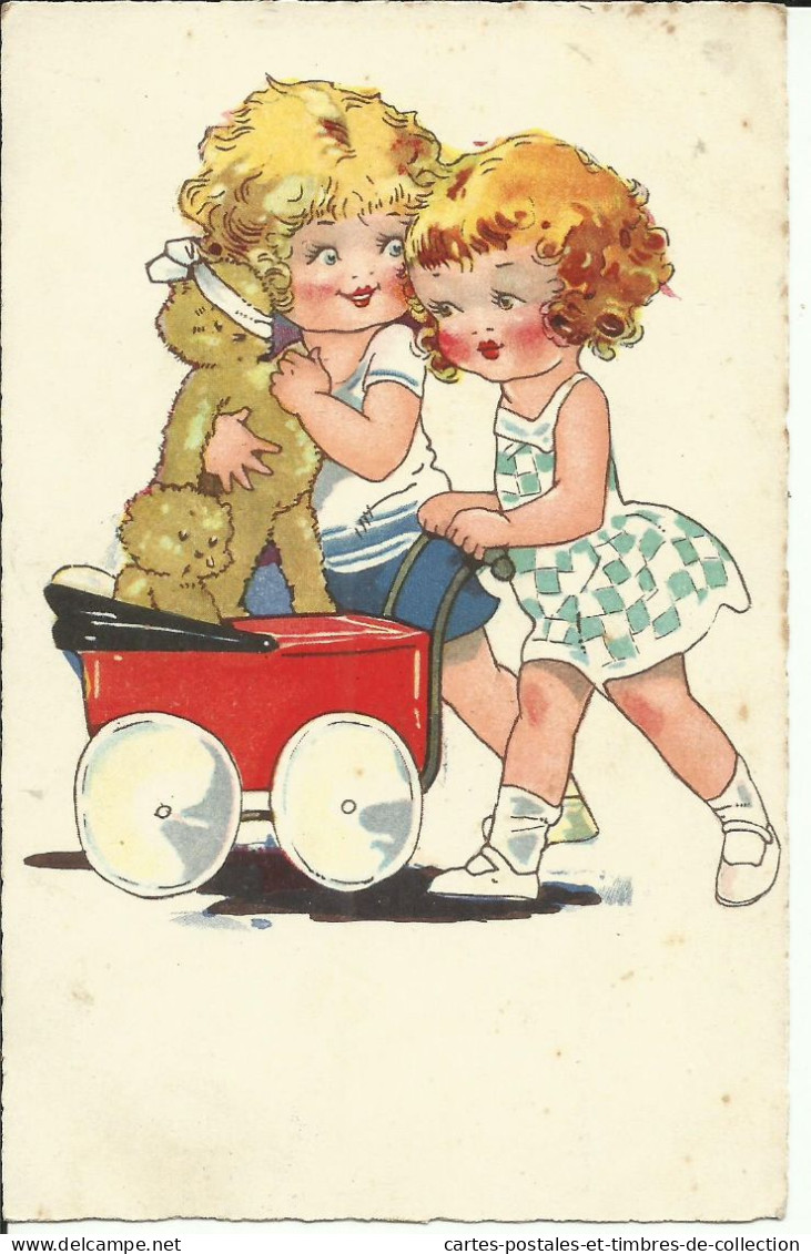 Deux Fillettes Avec Un Landeau Et Des Ours En Peluche , µ - Tarjetas Humorísticas