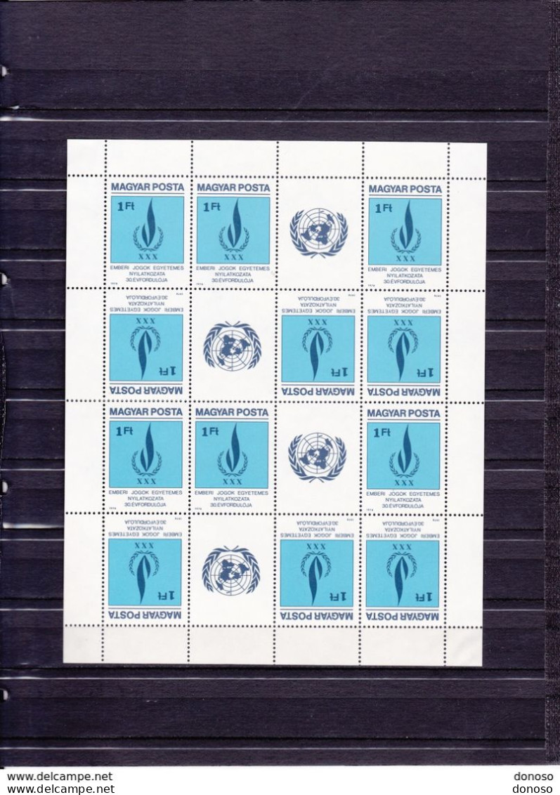 HONGRIE 1979 Droits De L'homme FEUILLET DE 12 Yvert 2646, Michel 3334 KB NEUF** MNH Cote Yv: 40 Euros - Unused Stamps