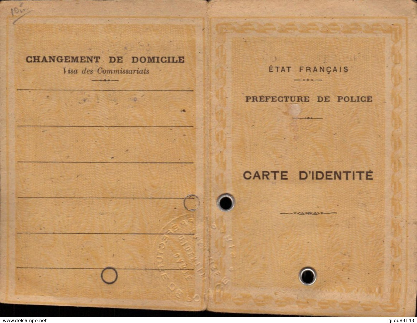 Carte D Identité, Mairie De La Tronche, Isere, 1943 - Zonder Classificatie