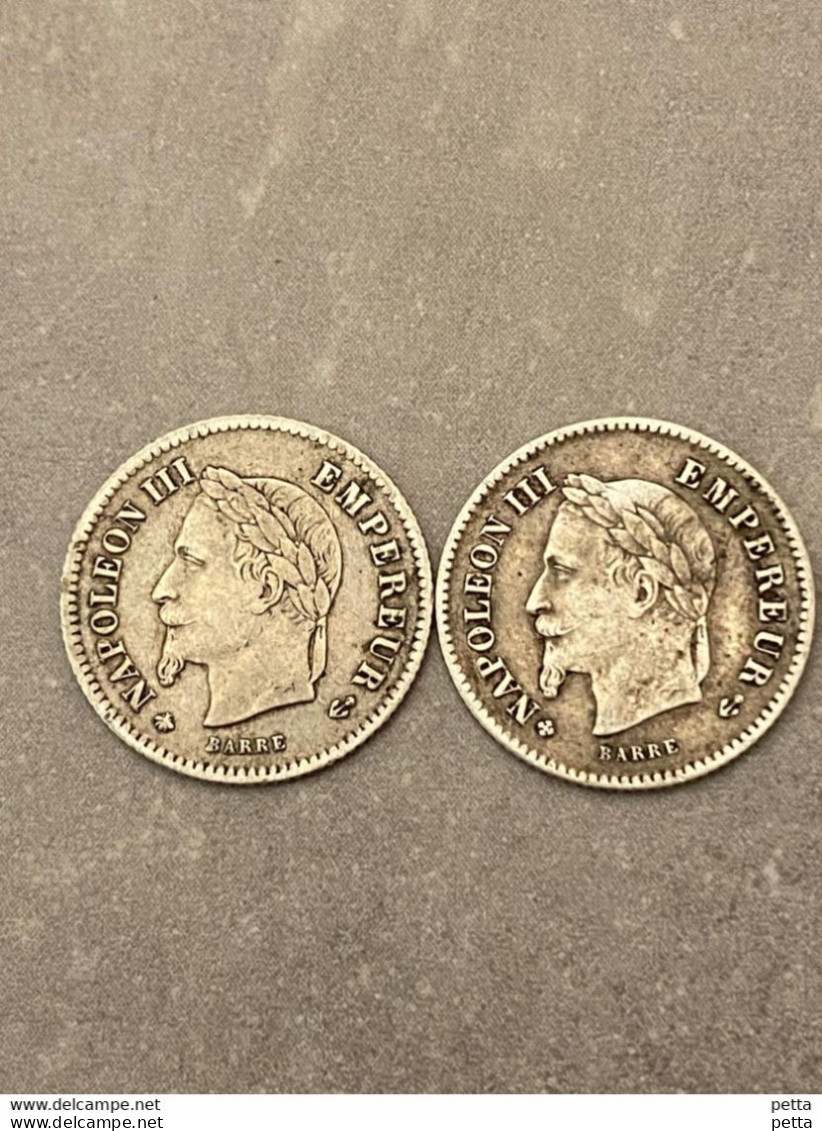 Lot De 2 Pièces De 20 Centimes Napoléon III De 1867 / Vendu En L’état (27) - 20 Centimes