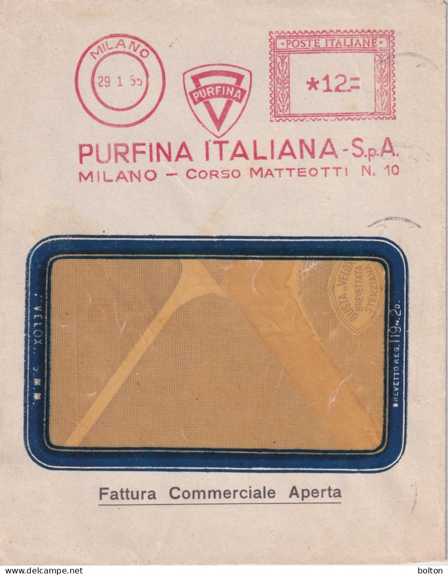 1955  Affrancatura Meccanica Rossa EMA  RAFFINERIA ITALIANA PURFINA - Autos