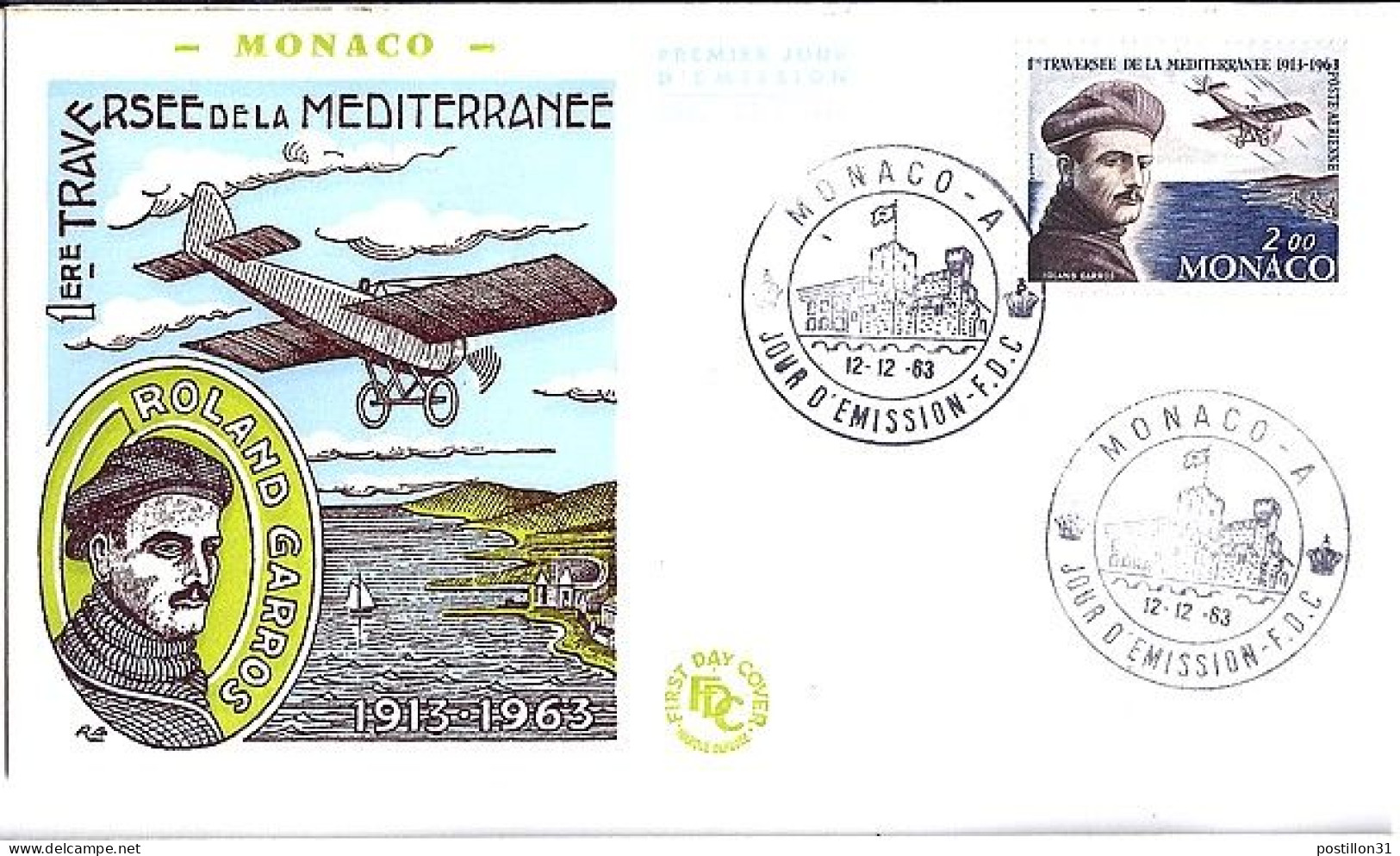 MONACO N° PA81 S/L. DE MONACO A/12.12.63 - Poste Aérienne