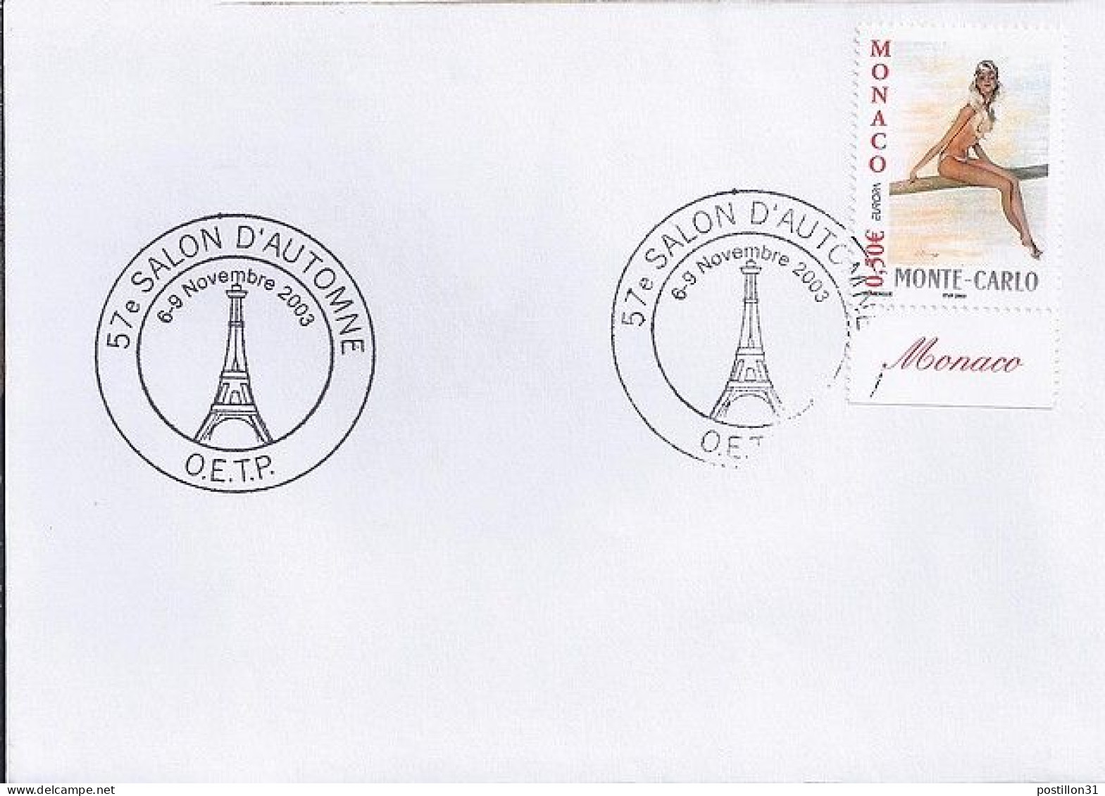 MONACO N° 2393 S/L. DE OETP/6.11.03 - Lettres & Documents