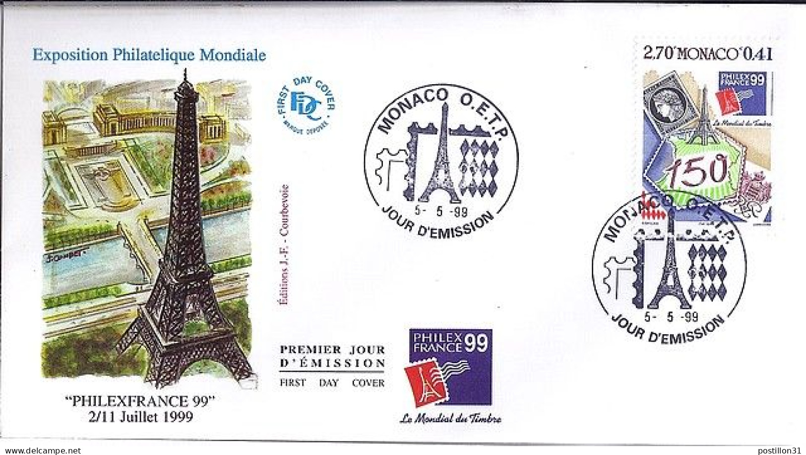 MONACO N° 2207 S/L. DE MONACO/5.5.99   - Lettres & Documents