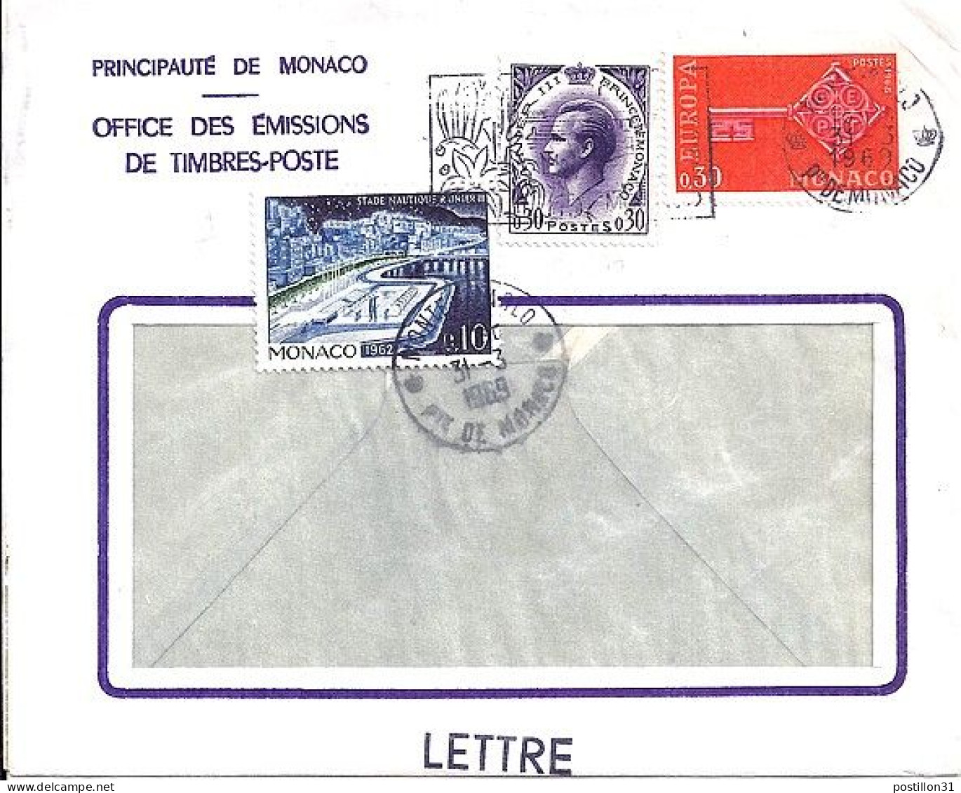 MONACO N° 749/539A/545 S/L.DE MONTE CARLO/31.3.69  POUR FRANCE - Brieven En Documenten