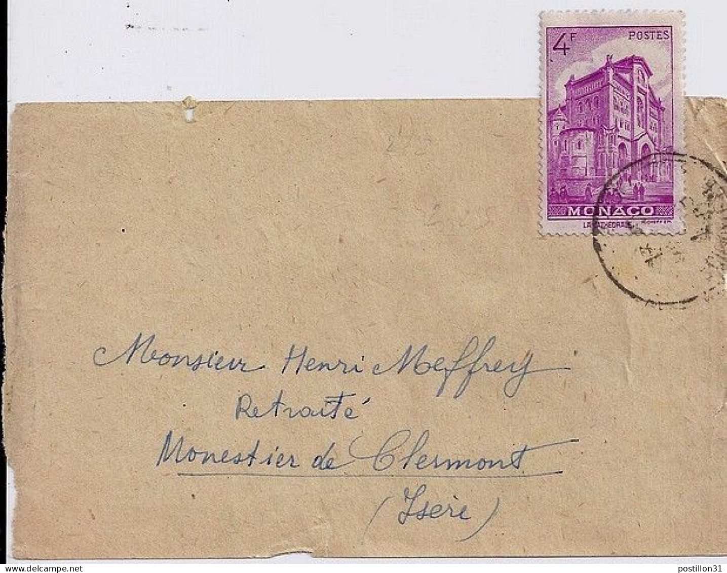 MONACO N° 278 S/BANDE JOURNAL DE MONTE CARLO/1948  POUR  FRANCE - Storia Postale