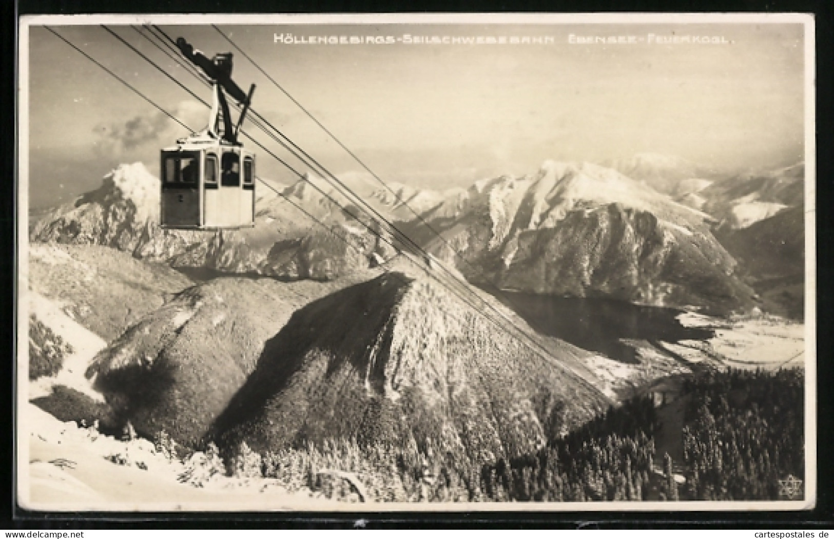 AK Ebensee, Höllengebirgs-Seilschwebebahn Auf Dem Weg Zum Feuerkogel  - Funiculares