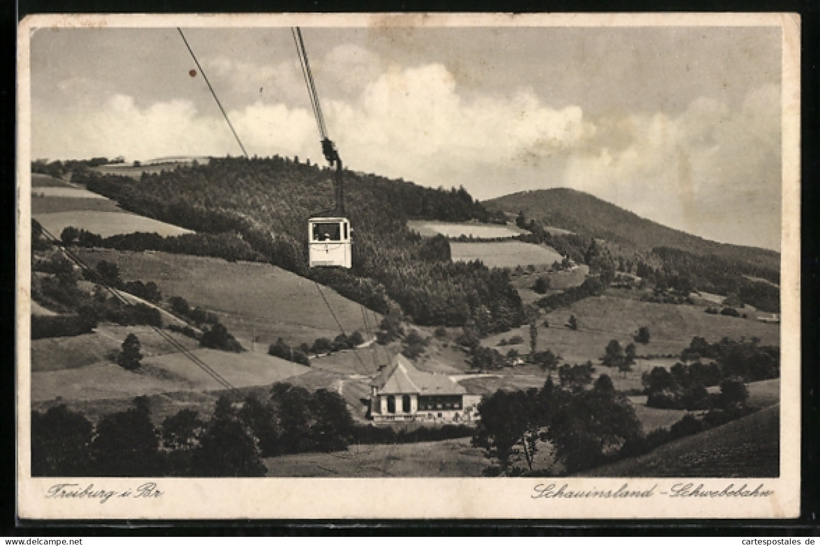 AK Freiburg, Schauinsland-Schwebebahn Mit Talstation, Seilbahn  - Funicular Railway