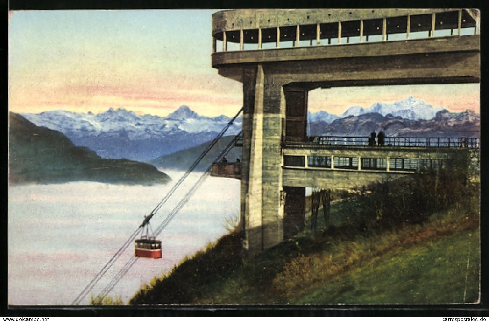 AK Geneve, Teleferique De Saleve, Mer De Brouillard Et La Chaine Du Mont-Blanc  - Funicolari