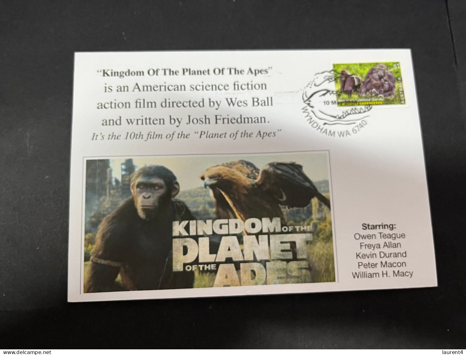 6-5-2024 (4 Z 17) Kingdom Of The Planet Of The Apes (new Movie) With Goriilla Stamp - Gorilla's