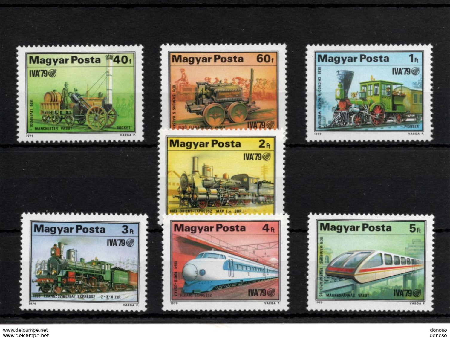 HONGRIE 1979 TRAINS Yvert 2655-2661, Michel 3343-3349 NEUF** MNH Cote 6 Euros - Unused Stamps