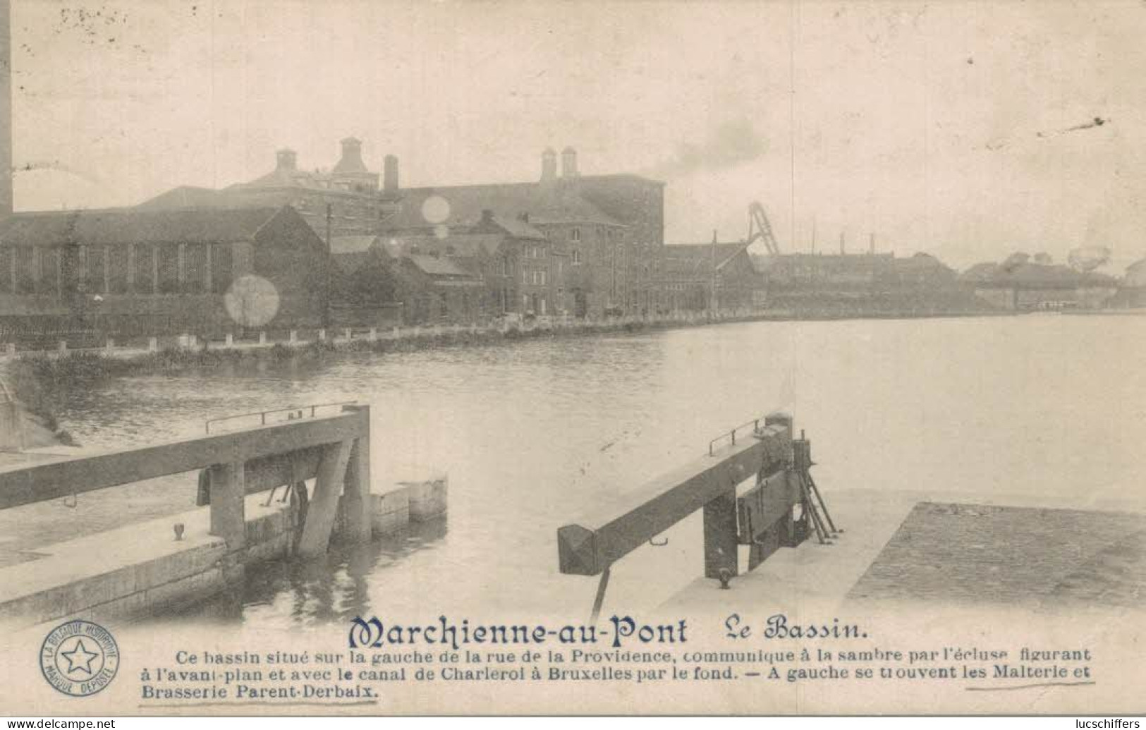 Marchienne-au-Pont - Le Bassin - Vue Sur Les Malterie Et Brasserie Parent-Derbaix - 2 Scans - Charleroi