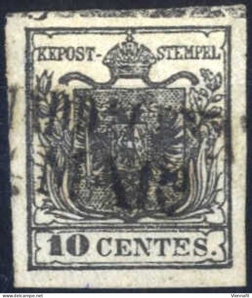 O 1850, 10 Cent. Nero I Tipo Carta A Mano, Usato Con Annullo "(S.M.M)ADDALENA...MAG." E Spazio Tipografico Orizzontale,  - Lombardo-Venetien
