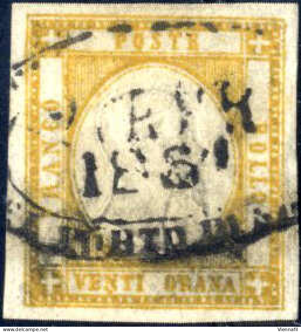 O 1861, Province Napoletane 20 Grana Arancio, Molto Ben Marginato, Annullato Con Il Bollo Ovale "Ufficio Postale Del Por - Naples