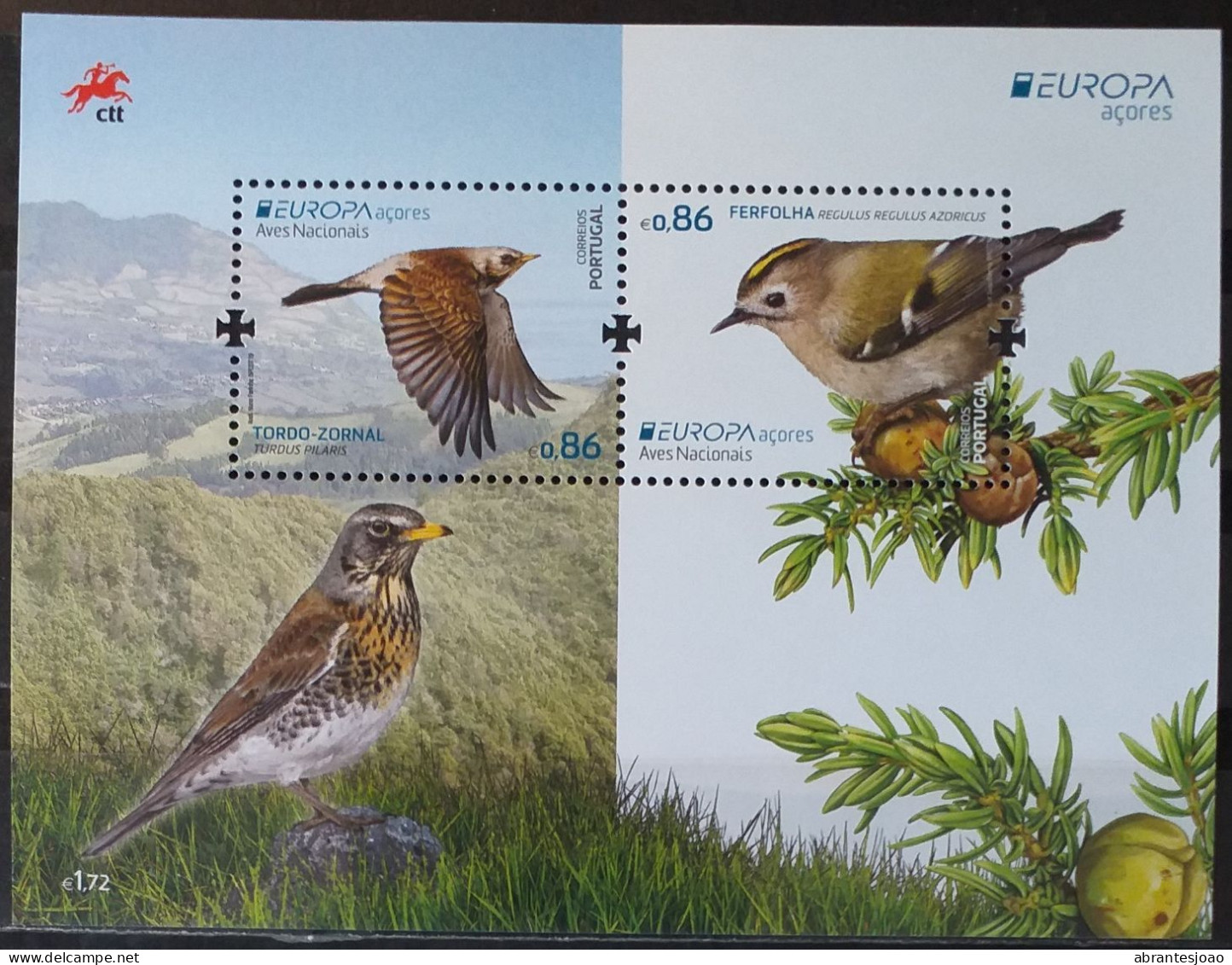 2019 - Portugal - MNH - EUROPA - National Birds - Continent, Azores And Madeira - 3 Blocks Of 2 Stamps - Blocks & Kleinbögen