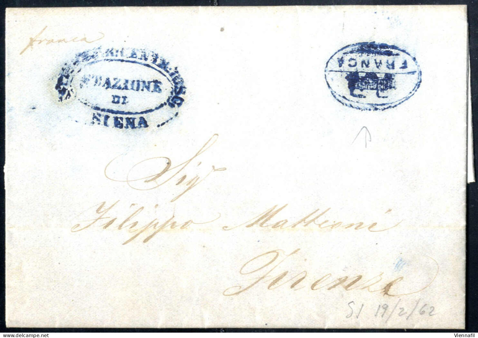 Cover 1853/62, STAZIONE DI SIENA, Insieme Di Dieci Lettere Del Periodo 1853/62; Di Cui Tre Lettere Dalla Stazione Di Por - Toscane
