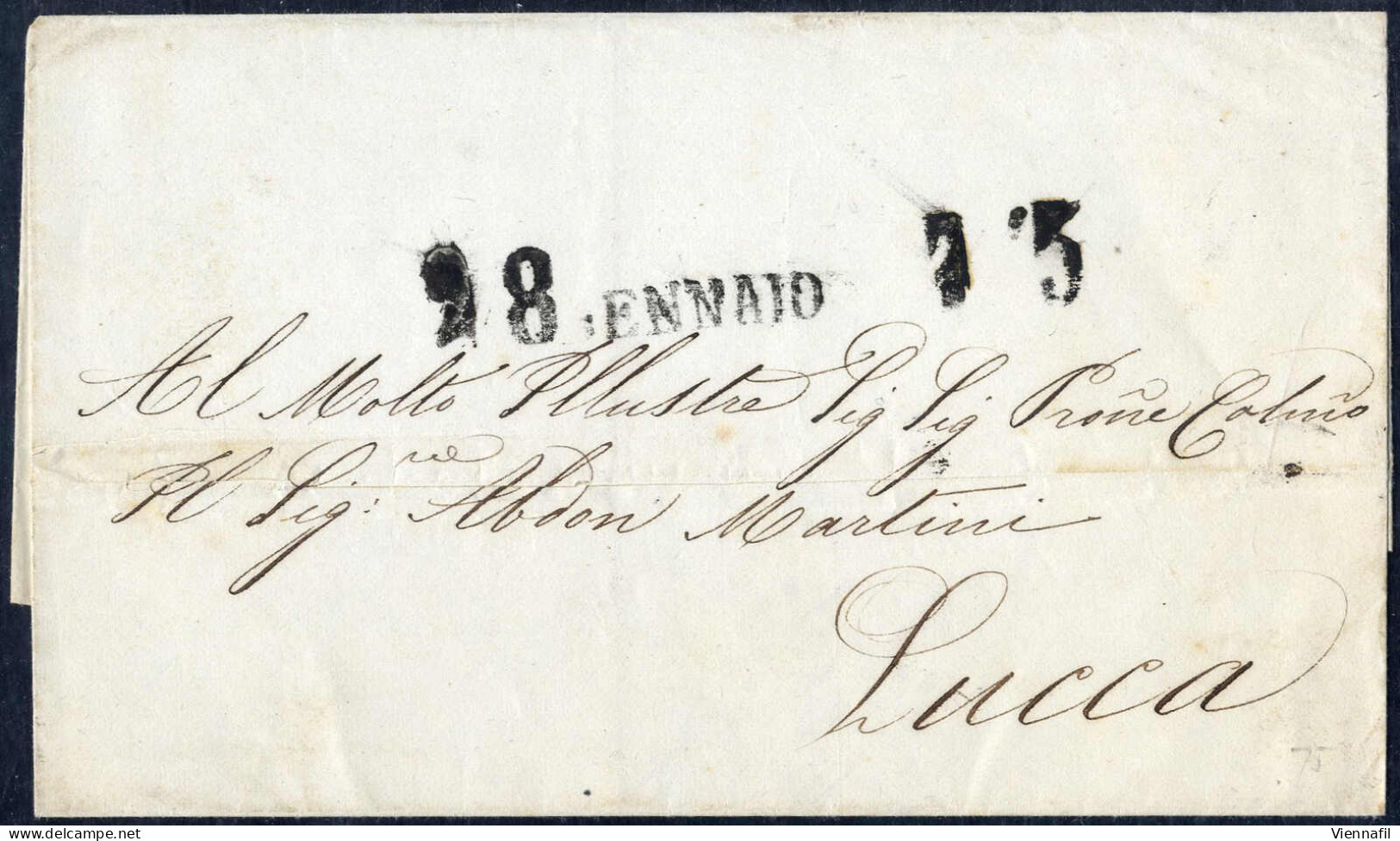 Cover 1852-1860, STRADA FERRATA LUCCHESE: Collezione Di 11 Lettere Montate Su Fogli Da Esposizione Con Dettagliata Descr - Toscana