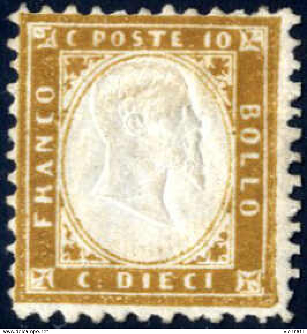 * 1862, 10 Cent. Bistro Giallastro, Molto Ben Dentellato, Nuovo Con Gomma Originale, Francobollo Raro; Cert. ED (Sass 1, - Other & Unclassified