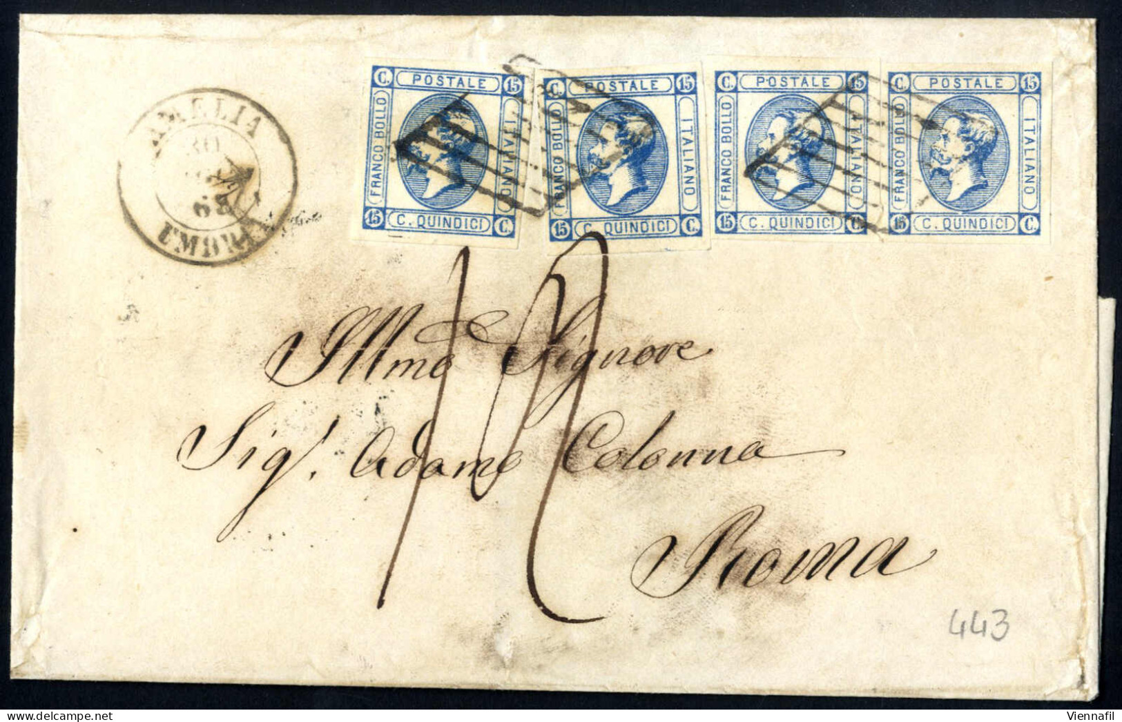 Cover 1863-71, Lotto Composto Da Due Lettere Del 30.4.1871 Da Arsoli A Roma Affrancata Con Due Esemplari Del 10 C. Ocra  - Other & Unclassified