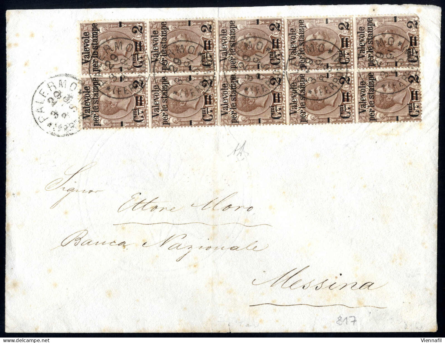 Cover 1891, Due Lettere Affrancate Con Francobolli Per Pacchi Postali Con Soprastampa "Valevole Per Le Stampe C.mi 2": 1 - Sonstige & Ohne Zuordnung