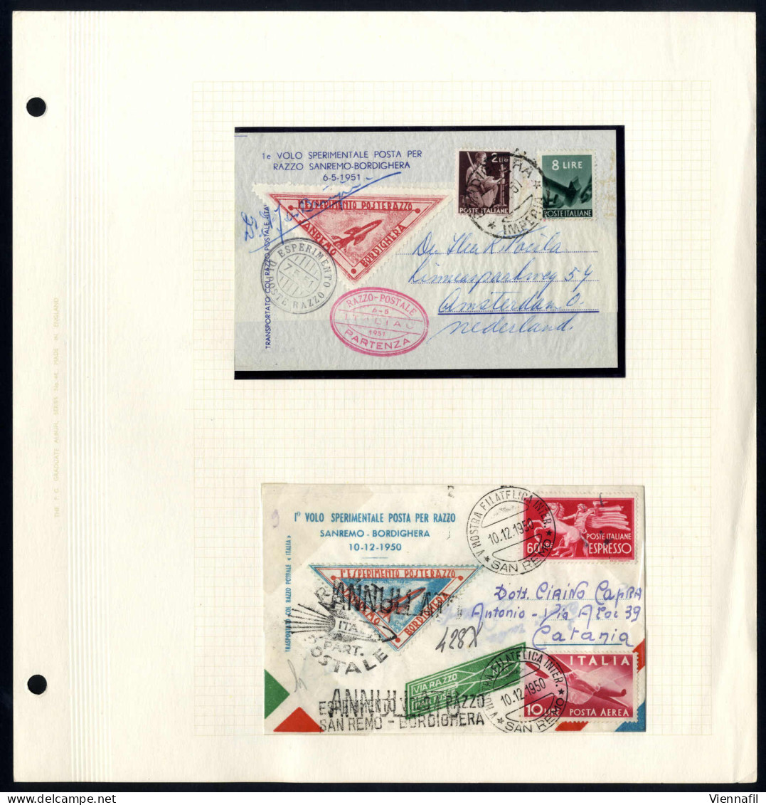 **/cover/(*) 1934/1950, Due Vignette Nuove Con Gomma Integra E Due Saggi Non Gommati E Tre Lettere Del 1934, Inoltre Tre - Zonder Classificatie