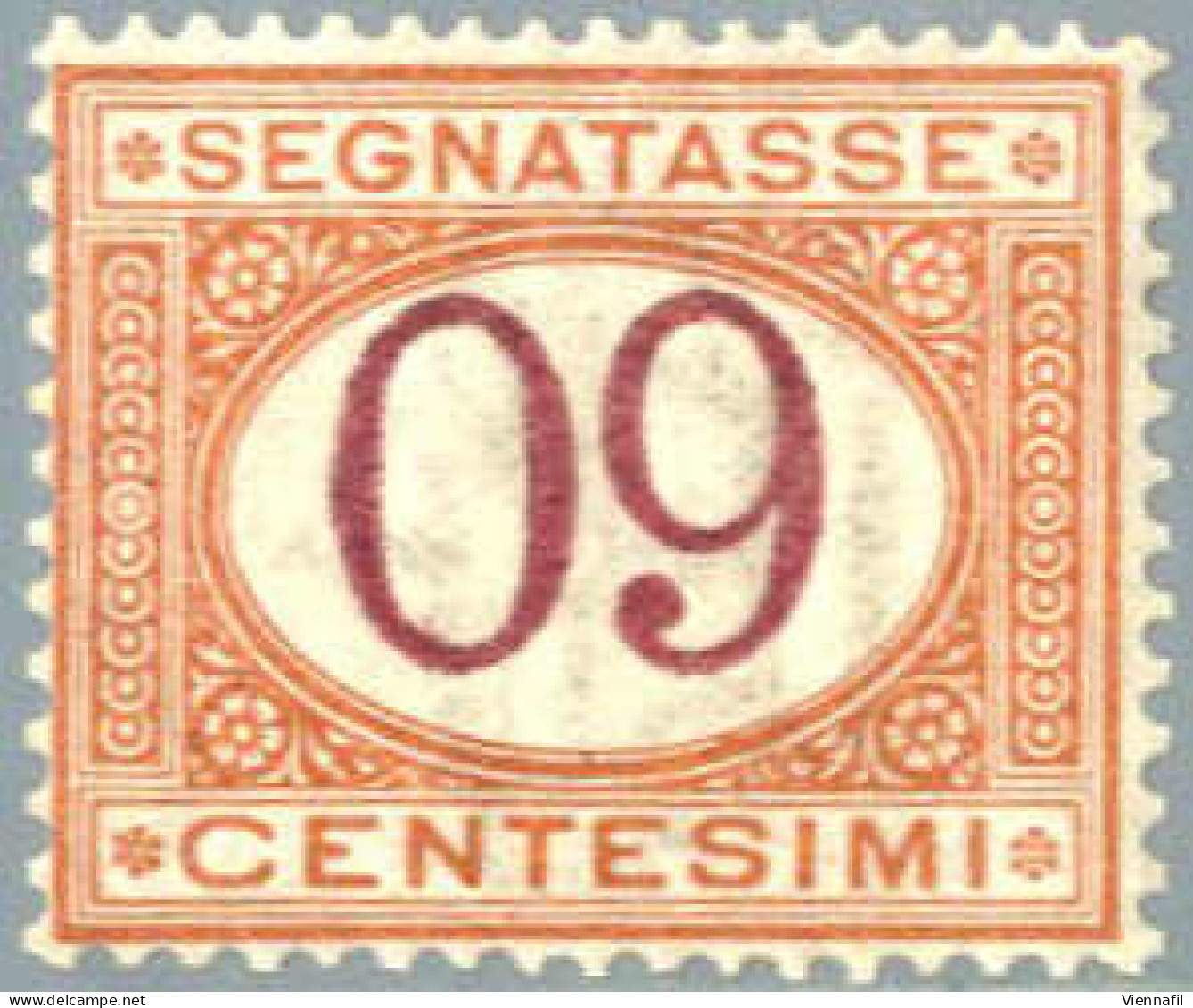 ** 1890/94, 60 C. Arancio E Carminio Con Cifra Capovolta Nuovo Con Gomma Integra, Firmata, Sass. 26a / 1200,- - Autres & Non Classés