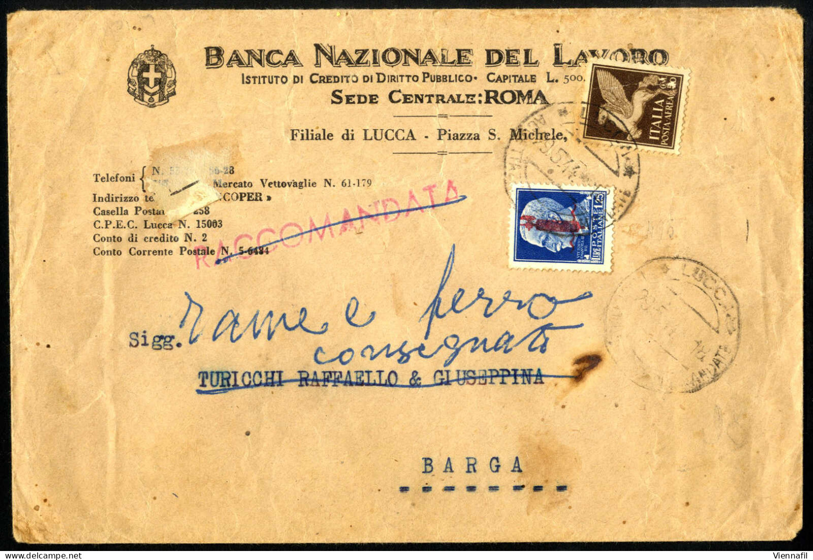 Cover 1944, Lotto Di Sei Lettere Con Varie Affrancature, Tra Cui Cinque Espressi, Condizione Molto Mista, Da Esaminare A - Other & Unclassified