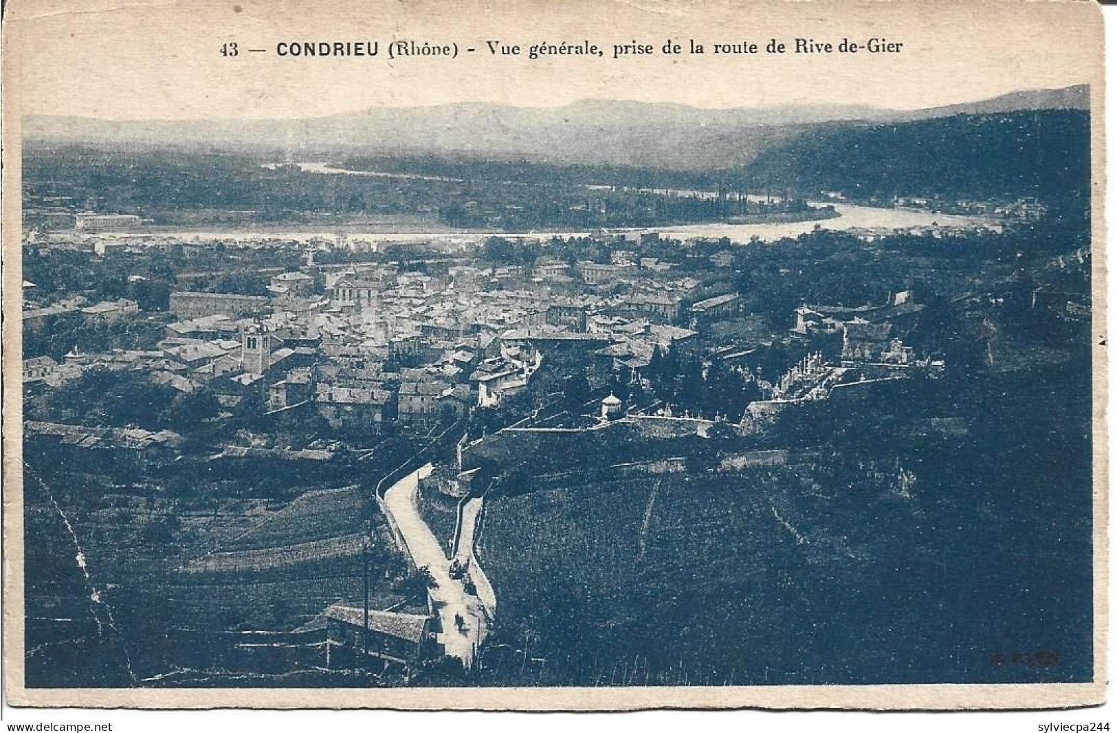 CPA 69 - CONDRIEU - VUE GENERALE PRISE DE LA ROUTE DE RIVE DE GIER - Condrieu