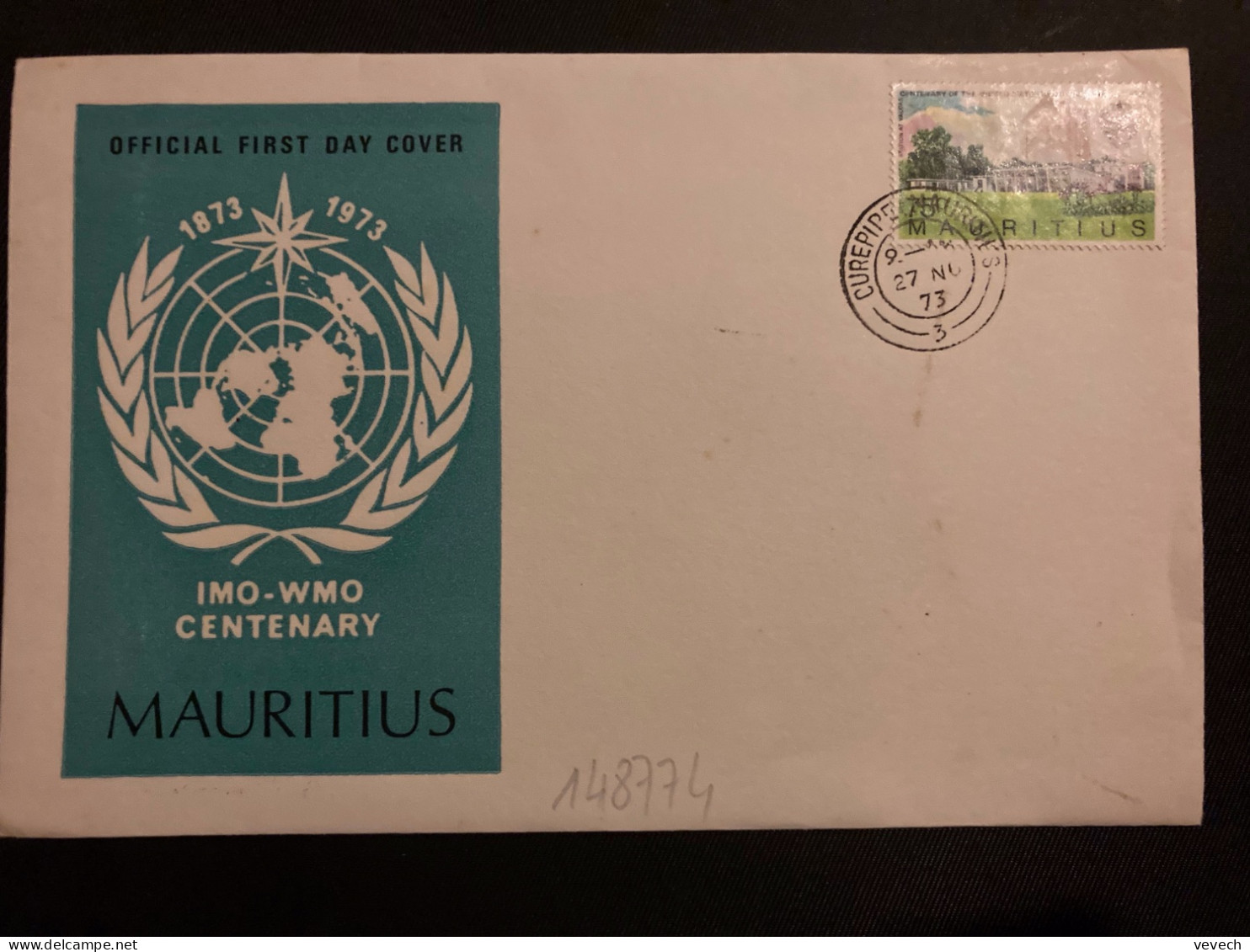 LETTRE TP METEOROLOGICAL STATION AT VACOAS 75 OBL.27 NO 73 - Mauritius (1968-...)