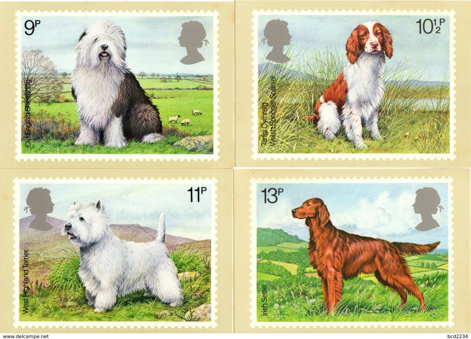 GB GREAT BRITAIN 1979 MINT PHQ CARDS DOGS No 33 SHEEPDOG WELSH SPRINGER SPANIEL WEST HIGHLAND TERRIER IRISH SETTER - Hunde