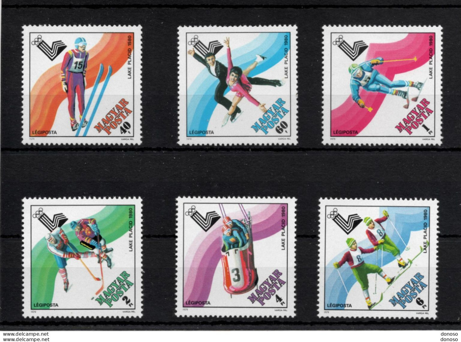 HONGRIE 1979 JEUX OLYMPIQUES DE LAKE PLACID Yvert PA 422-427, Michel 3390-3395 NEUF** MNH Cote 6 Euros - Ungebraucht