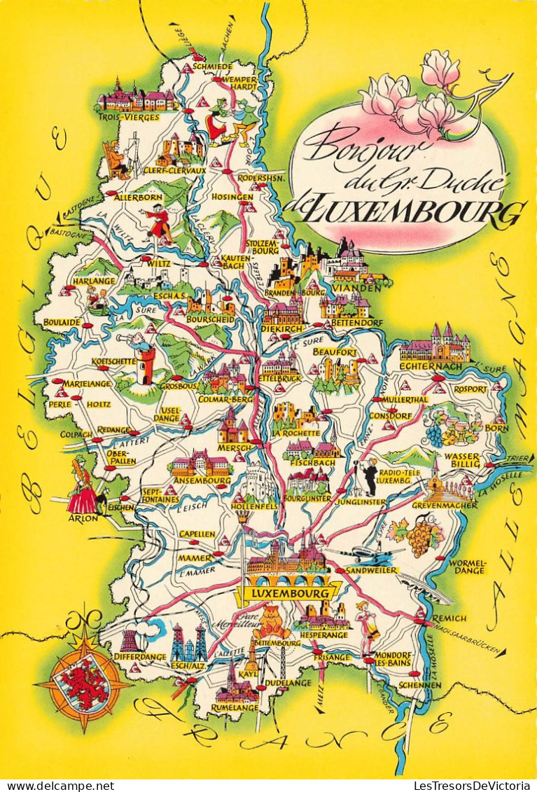 BELGIQUE - Bonjour Du Gr Duche De Luxembourg - Carte Géographie - Carte Postale - Autres & Non Classés